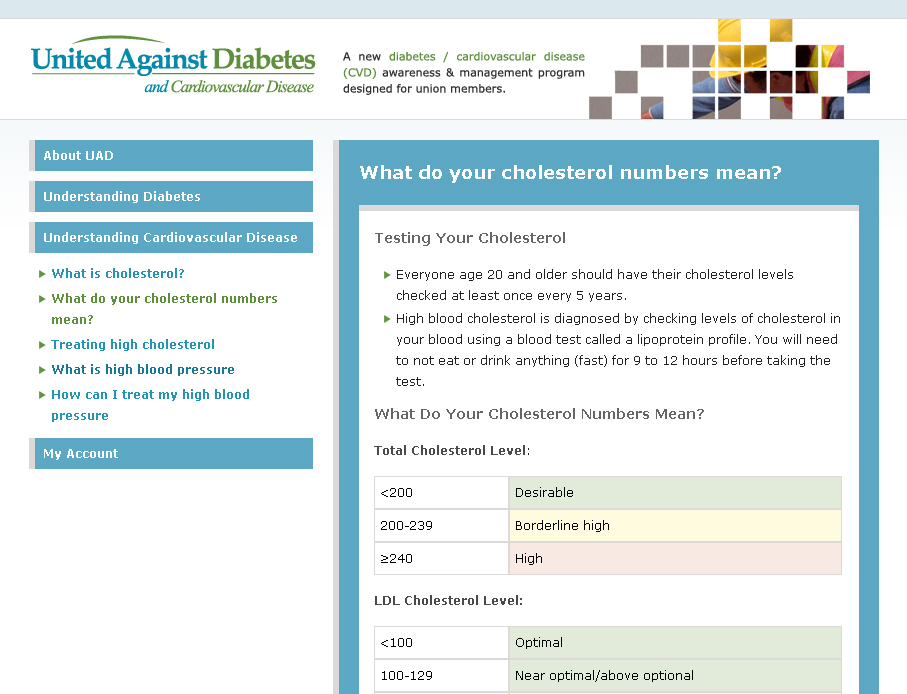 United Against Diabetes project screenshot